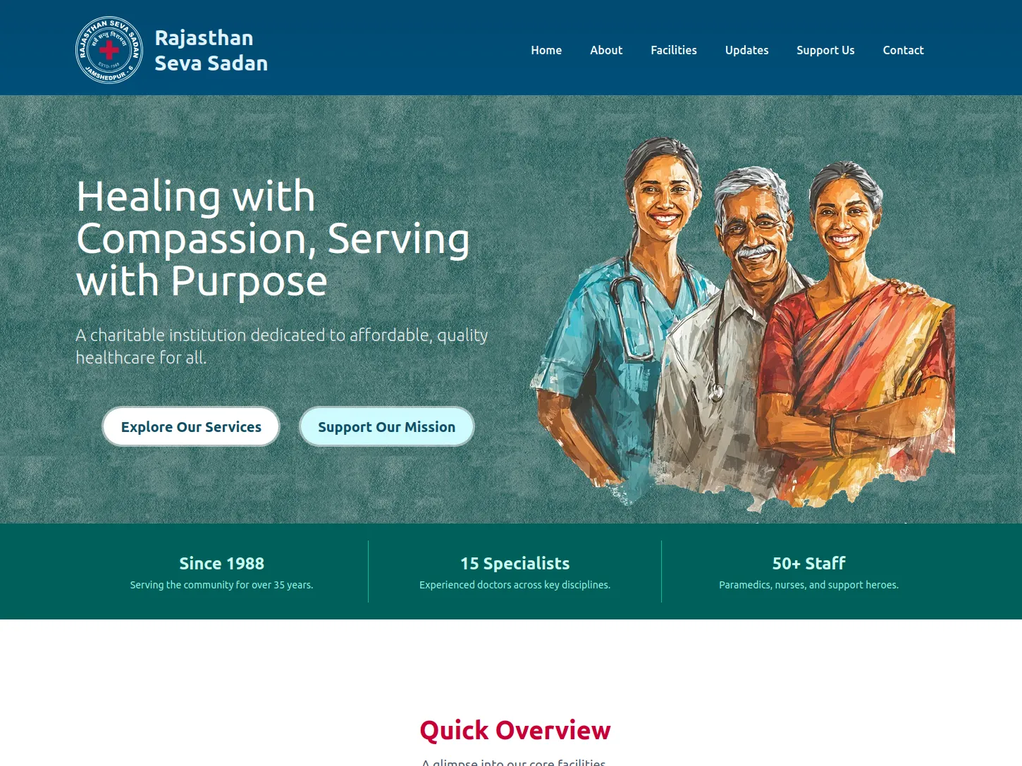 Rajasthan Seva Sadan Hospital homepage