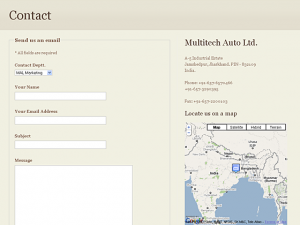 Multitech Auto Ltd. // Contact page